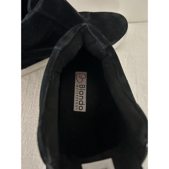 BLONDO Women's Glenda Platform Sneaker Bootie Waterproof Black Suede Size 8.5 - Picture 7 of 9
